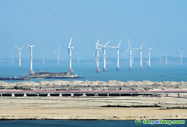 2021年3月9日，三峽福清興化灣海上風電場。新華社記者 林善傳 攝