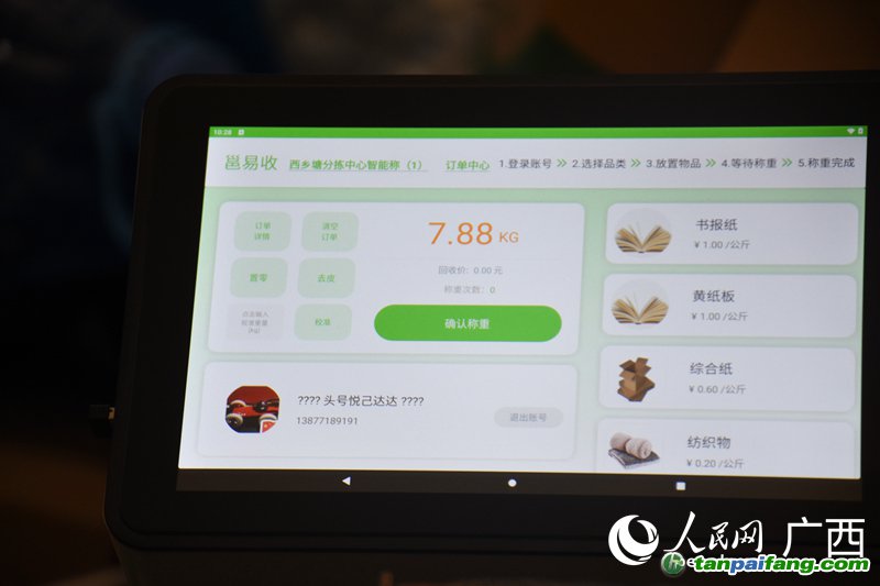 廢舊品稱重計數。人民網 王功孝攝