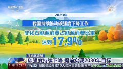 碳強度持續下降 我國已提前實現2030年目標